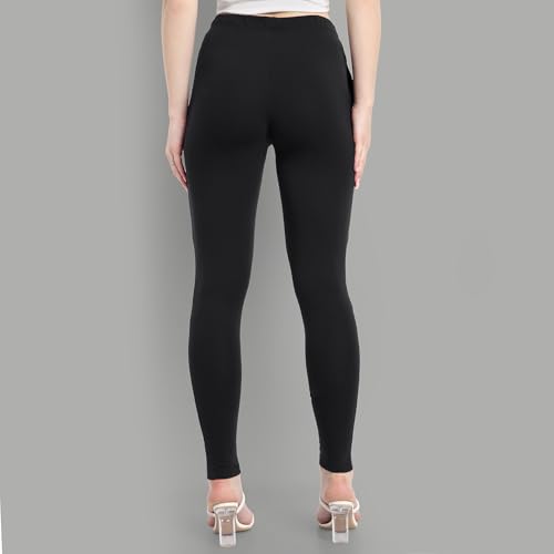 Image of ONE SKY Women Full Length Leggings | Cotton Modal Spandex Blend | High Waist Stretchable & Bio-Washed Fabric | Colour-Lock Technology | Comfortable Leggings for Women