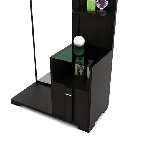 Image of Spacewood Dressing Table | Grace | 3 Year Warranty | 4 Shelves & 1 Drawer, Vanity Table for Bedroom, Living Room, and Home| Engineered Wood | Natural Wenge