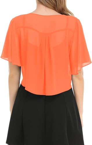 Image of Women's Solid Puff Sleeve Kimono Short Cardigan Loose Cover Up Casual Blouse Top Chiffon