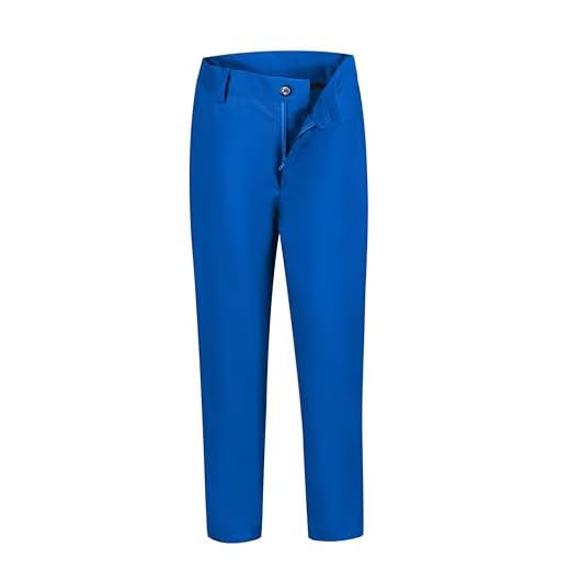 Yanlu Meninos Calça Formal Infantil Tamanho 16, Calça Social Azul Royal Com Frente Lisa E Cintura Ajustável, Calça De Uniforme Escolar Infantil