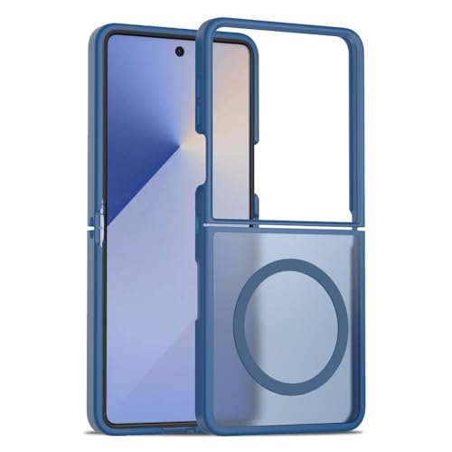Coque Samsung Galaxy Z Flip7 5G bleue au style urbain transparent