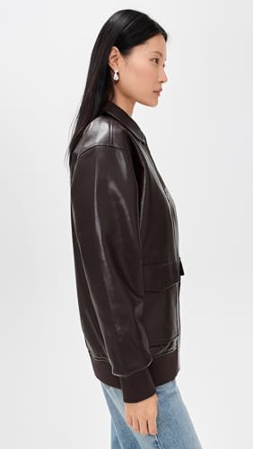 ANINE BING Women's Kelanie Jacket - Deep Brown Recycled Leather4