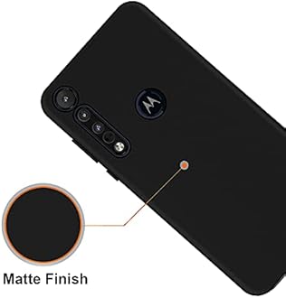 HELLO ZONE Rubber Exclusive Matte Finish Soft Back Case Cover for Moto One Macro - Black