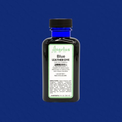 Angelus Leather Dye - Flexible Leather Dye for Shoes, Boots, Bags, Crafts, Furniture, & More 3oz (Blue)