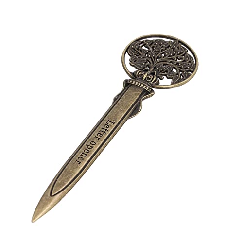 Hztyyier - Brieföffner Zinklegierung Zuverlässig Langlebig Bequem Briefumschlagschneider Postmesser für Office Home Supplies Briefhelfer 5in(Bronze)