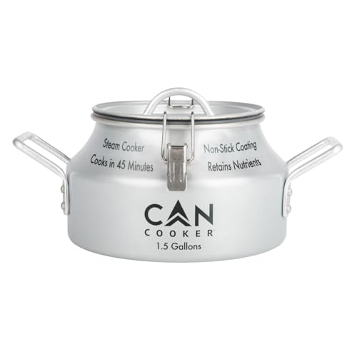 CanCooker Companion 1.5 Gallon Campfire Cooking: Convection Steam Cooker for Home and Camping | Silver (G15-2016) - 6 Pack