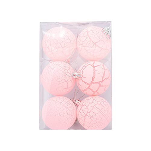 Bolas de Navidad grandes, 6 bolas de Navidad, decoración de árbol de Navidad, decoración colgante de 8 cm, decoración roja para árbol de Navidad (rosa, A)