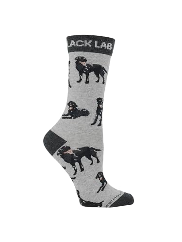 Image of WHD Black Lab Crew Socks for Women & Men | Gift for Dog Lovers, Cute Pet Socks