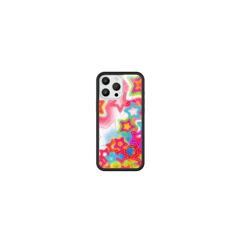 Image of Wildflower Cases - Compatible with iPhone 16 Pro Max |Protective Black Bumper, 6.5ft Drop Test Certified, Women Owned Small Business | Bright Stars Red Blue Green Orange Cute Trendy | Stardust
