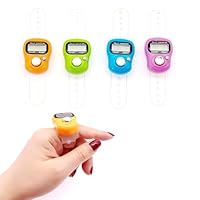 JZK 4X LCD Display Digital Finger Tally Zähler Clicker Elektronischer Stichzähler zum Stricken Häkeln Reihenzähler Ring Kunststoff Mini Manueller Clicker Zähler