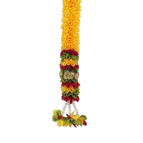 Image of Amazon Brand Umi - Toran for Main Door Entrance, Bandarwal for Festival, Pooja Mandir & Wedding, (42 inches x 24 inches) Handmade Traditional Flower Hanging for Home & Office Decor (Golden Yellow)