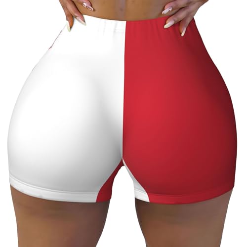 Flag of Malta Pattern Sports Shorts, high Elastic Slim Fitness Pants, Suitable for Yoga/Leisure/Daily wear