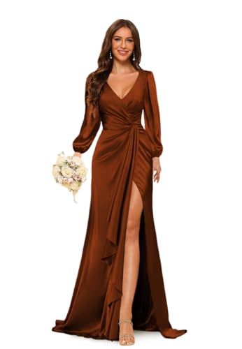 kopptioo Women's Bridesmaid Dresses Wedding Guest Dress Long Slee...