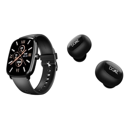 Image of boAt Xtend Smart Watch with Alexa Built-in, 1.69 inch HD Display, Multiple Watch Faces, Stress Monitor,