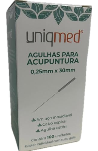Agulha Acupuntura 0,25mmx30mm Prata Cx C/100un