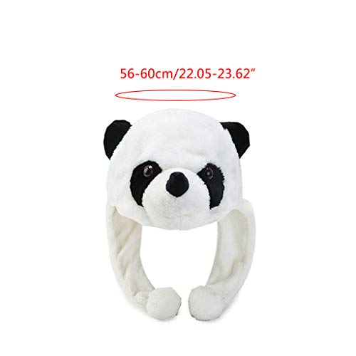 Cartoon Plush Panda Long Strap Warm Earflap Stuffed, As Pic, 6 7/8-7 3/84