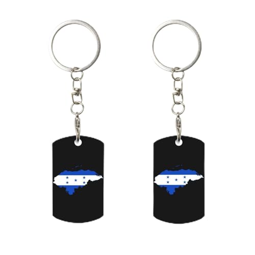 Porte-clés avec clip drapeau du Honduras, porte-clés rectangulaire en métal personnalisé, pour la maison, le bureau et la moto