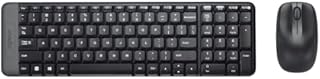 مجموعة لوحة مفاتيح وماوس لاسلكي من لوجيتك، لون أسود، MK220 (استخدام اللغة العربية غير مؤكد)