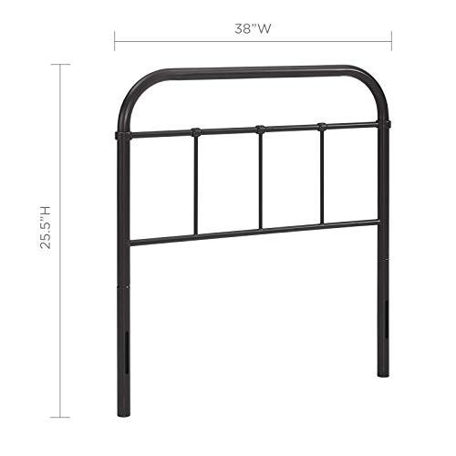 Image of Modway Serena Rustic Farmhouse Style Steel Metal Twin Headboard Antique Size in Brown
