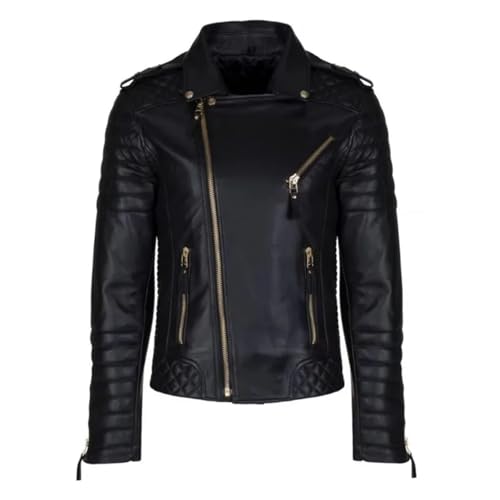 Men’s Sheepskin Leather Jacket Stand Collar Midweight Business Casual Coat4