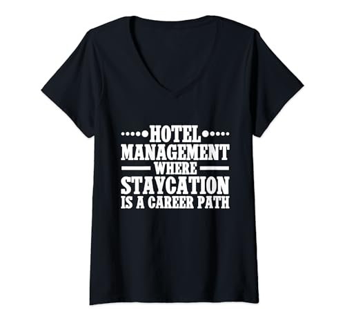 Damen Wo Staycation ein Karrierepfad ist — Hotelmanager T-Shirt mit