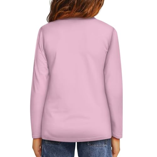 Image of Girls Long Sleeve T Shirt Cute Cartoon Crewneck Shirt for Kids 3-16Y Fall Winter Clothes