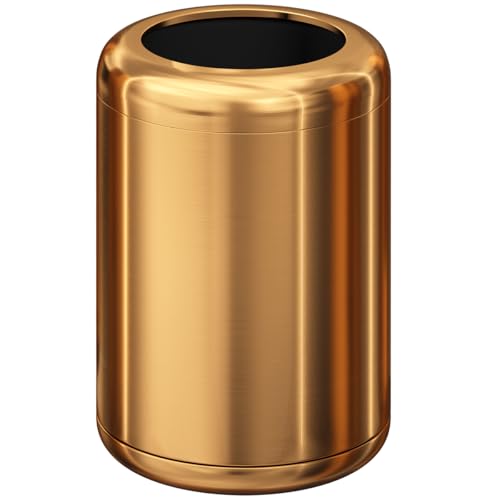 Image of 8L /2.1gal Open Top Garbage Can,Brushed Gold Trash Can,Brass Trash Can for Bathroom,Powder Room,Bedroom,Office (Rose Gold)