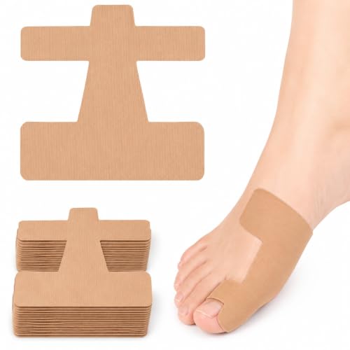 40 PCS Pre-Cut Bunion Corrector Kinesiology Tape for Big Toe Support & Toe Alignment Hallux Valgus Foot Corrector for Women & Men Self-Adhesive Toe Support Strips Skin Color