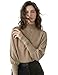 QiuDumo Petite Knit Going Out Tops Pullover Turtleneck Fashion Essentials Outfits Jersey Shirts Camel M