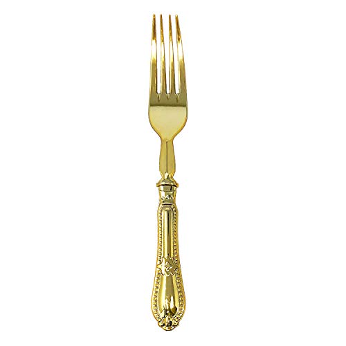 Vaisselle en plastique réutilisable or Decorline - Couverts baroques - 3