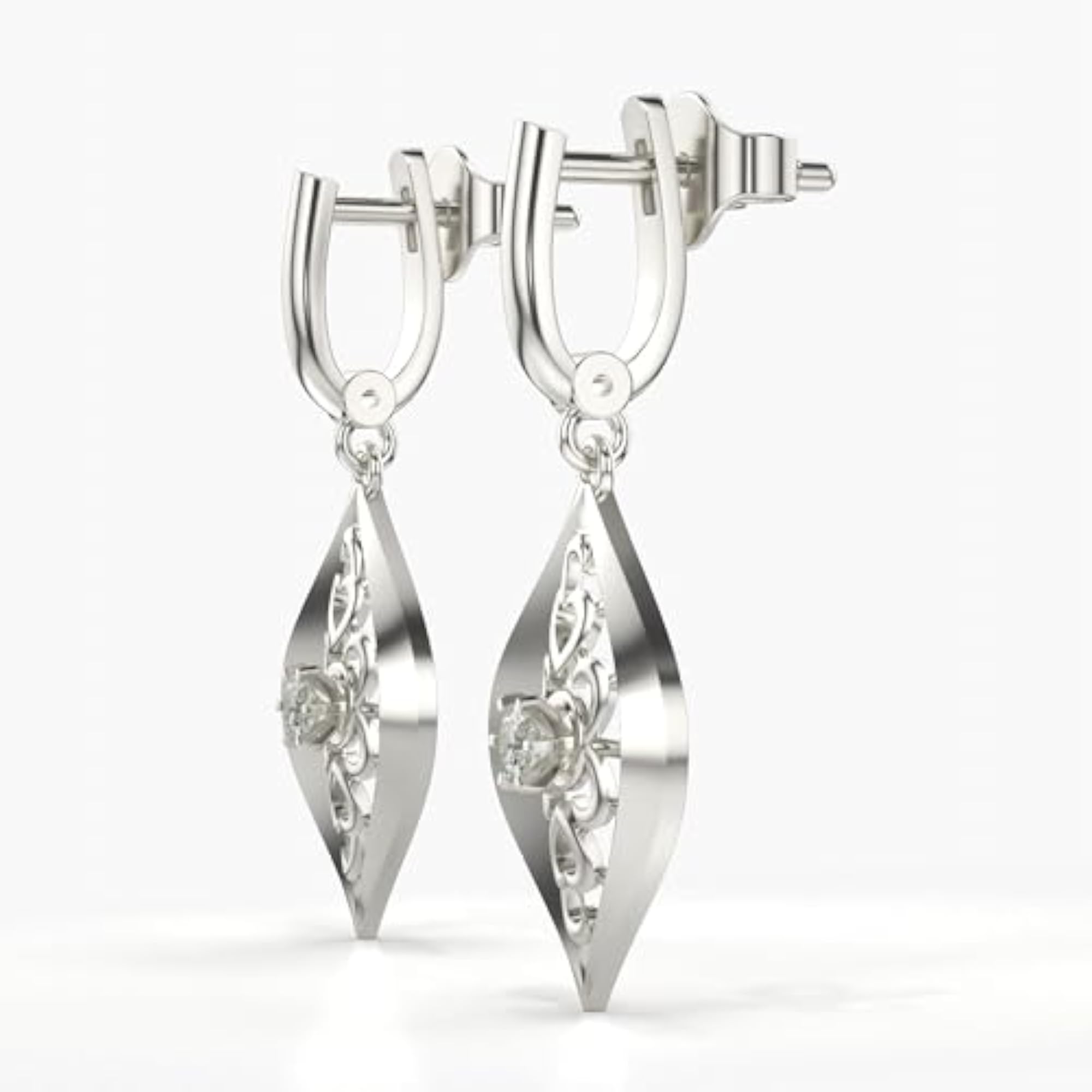 Women's Stylish Sterling Silver & Lab Grown Diamond 0.11cts Earrings