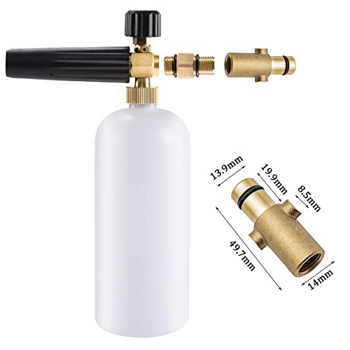 Stone Banks Lanza de espuma de nieve para lavadora a presión Nilfisk Core Series, botella de espuma de 1 L con boquilla dispensadora de jabón ajustable para lavado de coches Cover