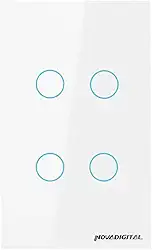 NOVADIGITAL Interruptor Wifi Touch Led 4 Botões Smart Google Home Alexa