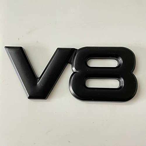 Image of 2pcs Metal Chrome V8 Vntage Car Trunk Tailgate Rear Emblem Badge Decal Stickers (Black)