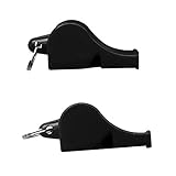 Inzopo Set of 2 Plastic Whistles Emergency Safety Outdoor Sports Hiking Black