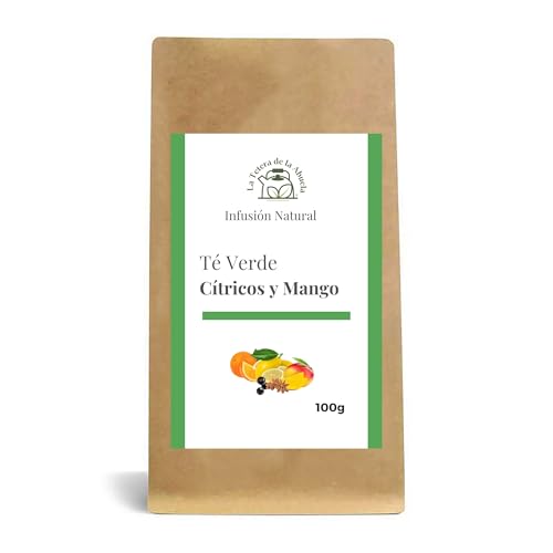Té Verde Cítricos y Mango 100 g – Con Sencha y Chun Mee, Mango, Naranja y Limón – Refrescante, Aromático y Natural | La Tetera de la Abuela