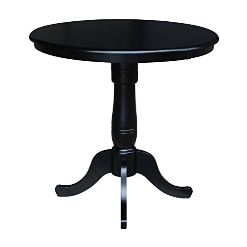 International Concepts 36-Inch Round By 36-Inch High Top Ped Table, Black #TOP1