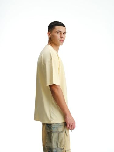 Image of BONKERS Solid Pastel Yellow Soft Jersey Oversized T-Shirt