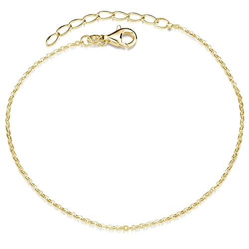 Materia Armband Sterling Silber 925 Damen Gold Armkette SA-124-Gold
