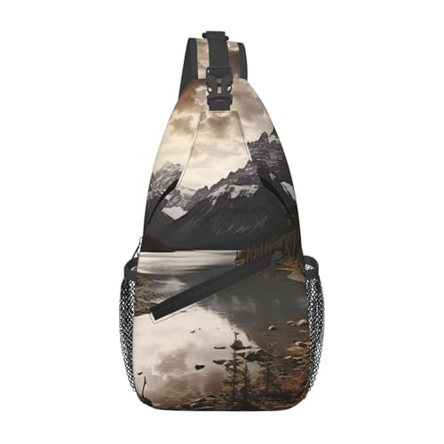 Sling Bag para hombres y mujeres bolso cruzado negro