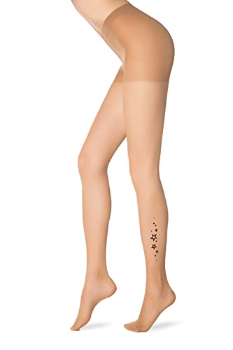 Image of Conte Women's Stylish Rhinestone Pantyhose Tights with Stars Pattern