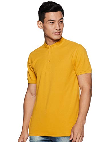 Amazon Brand - Symbol Men's Solid Regular Polo Shirt (AW19MCPO_Mineral Yellow XL)