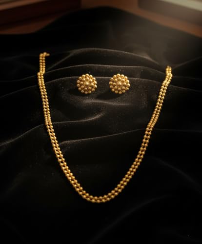 JFL - Jewellery for Less Traditional Ethnic One Gram Gold Plated Beaded Necklace Set with Earring for Women and Girls