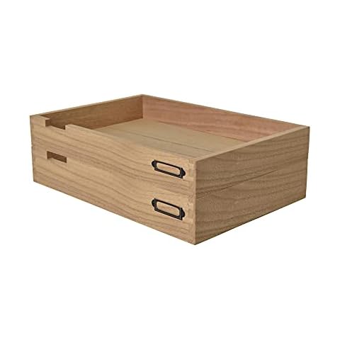 Kirigen Wood Desk Organizer Stackable Paper Tray Set of 2 for Office Desktop Document Storage - Wooden Two Tier Tray - Stackable Letter Trays - Inbox Tray for Desk ,Natural,2TTP-NA Cover
