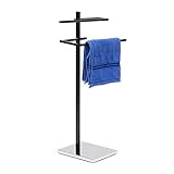 Aus verchromtem Metall - Edler Mix aus mattem Schwarz und glänzendem Silber - Das elegante Design fügt sich dezent in Ihr Badezimmer und verleiht dem Handtuchständer einen modernen Look.