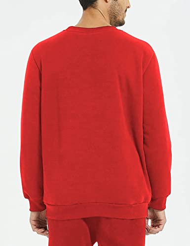 Yeokou Mens Fashion Warm Fleece Crewneck Sweatshirt Thick Sherpa Lined Pullover Tops4