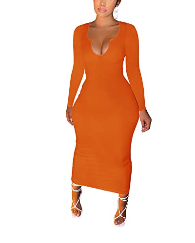 Image of Women Sexy Two Piece Skirt Outfits Long Sleeve /Sleeveless V Neck Bodycon Ribbed Knitted Maxi Club Party Dress