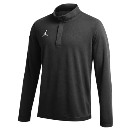 Jordan Men's Dri-Fit Zip Long Sleeve Top Shirt (US, Alpha, 3X-Large, Regular, Regular, Standard, Black)