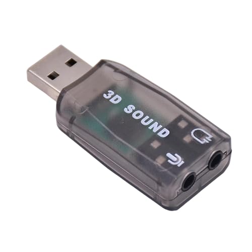 Interfaz de Audio USB - Tarjeta de Sonido Externa, Divisor de Audio USB | Adaptador de Audio Plug and Play para PC y portátil para Ver televisión y Escuchar música
