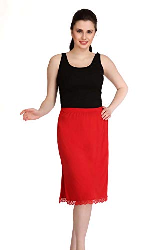 Image of Splash Cotton Rich Regular Skirt Slip for Women - Knee Length